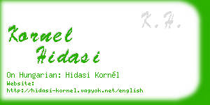 kornel hidasi business card